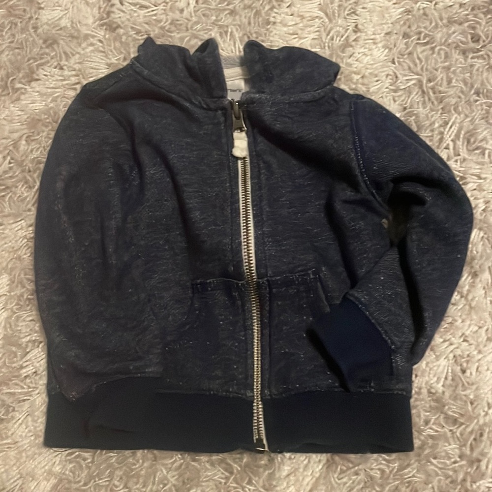 18 month denim blue zip up hoodie